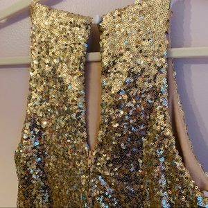B Darlin Dresses - NWOT! B. Darlin Gold & Ivory Halter Dress B Darlin Dresses - NWOT! B. Darlin Gold & Ivory Halter Dress